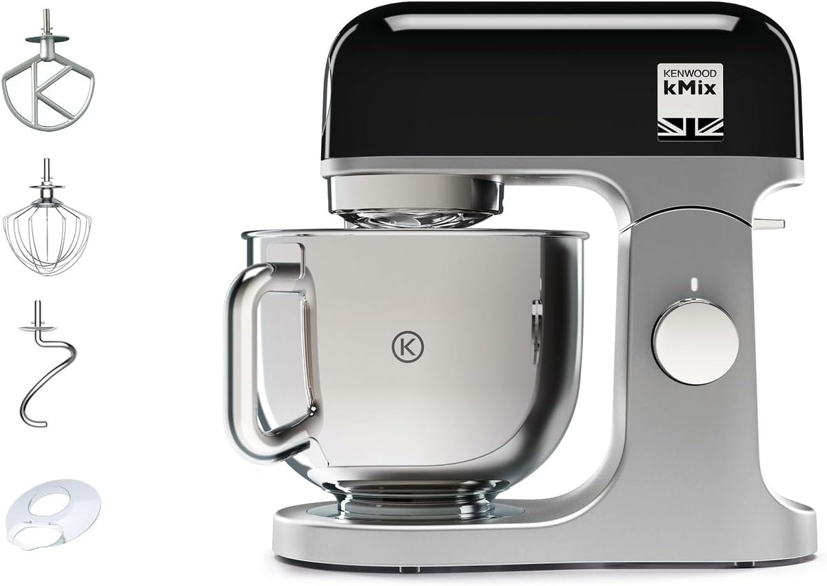 Kenwood kMix KMX750BK - Impastatrice planetaria 1000 W - Ciotola in acciaio 5 L con 3 utensili - Compatibile con oltre 20 accessori opzionali
