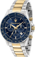 Maserati Sfida Limited Edition R8873640017 - Orologio uomo cronografo analogico - Cassa 44 mm quadrante blu - Cinturino multicolore in acciaio inossidabile