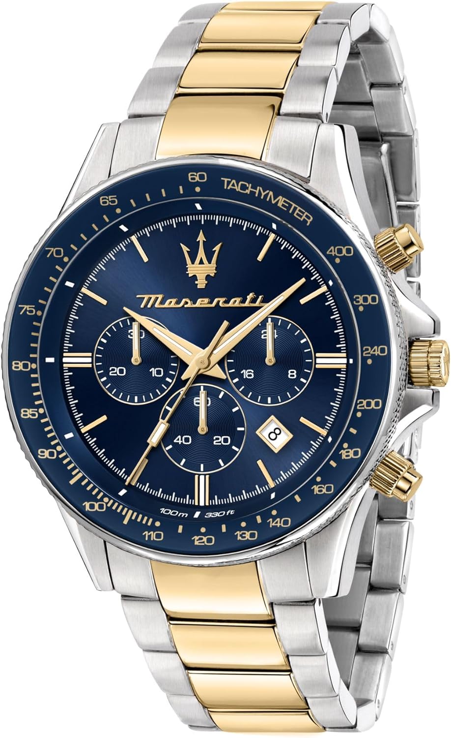 Maserati Sfida Limited Edition R8873640017 - Orologio uomo cronografo analogico - Cassa 44 mm quadrante blu - Cinturino multicolore in acciaio inossidabile