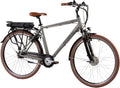 F.lli Schiano E-Moon bici elettrica trekking uomo - ruote 28 pollici e motore 250 W 40 Nm - batteria rimovibile 36 V 13 Ah - 8 velocità grigia