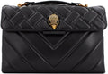 Kurt Geiger Leather Kensington X Bag KGA1470400109-00 - Borsa nera - Pelle peluche e poliestere - Chiusura con zip e fodera in tessuto