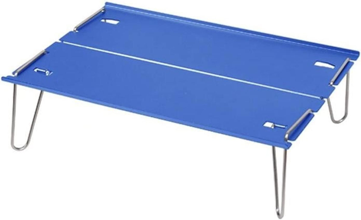 Tavolo da campeggio pieghevole nero - struttura in acciaio - mini scrivania portatile da picnic - per escursionismo barbecue e attività outdoor