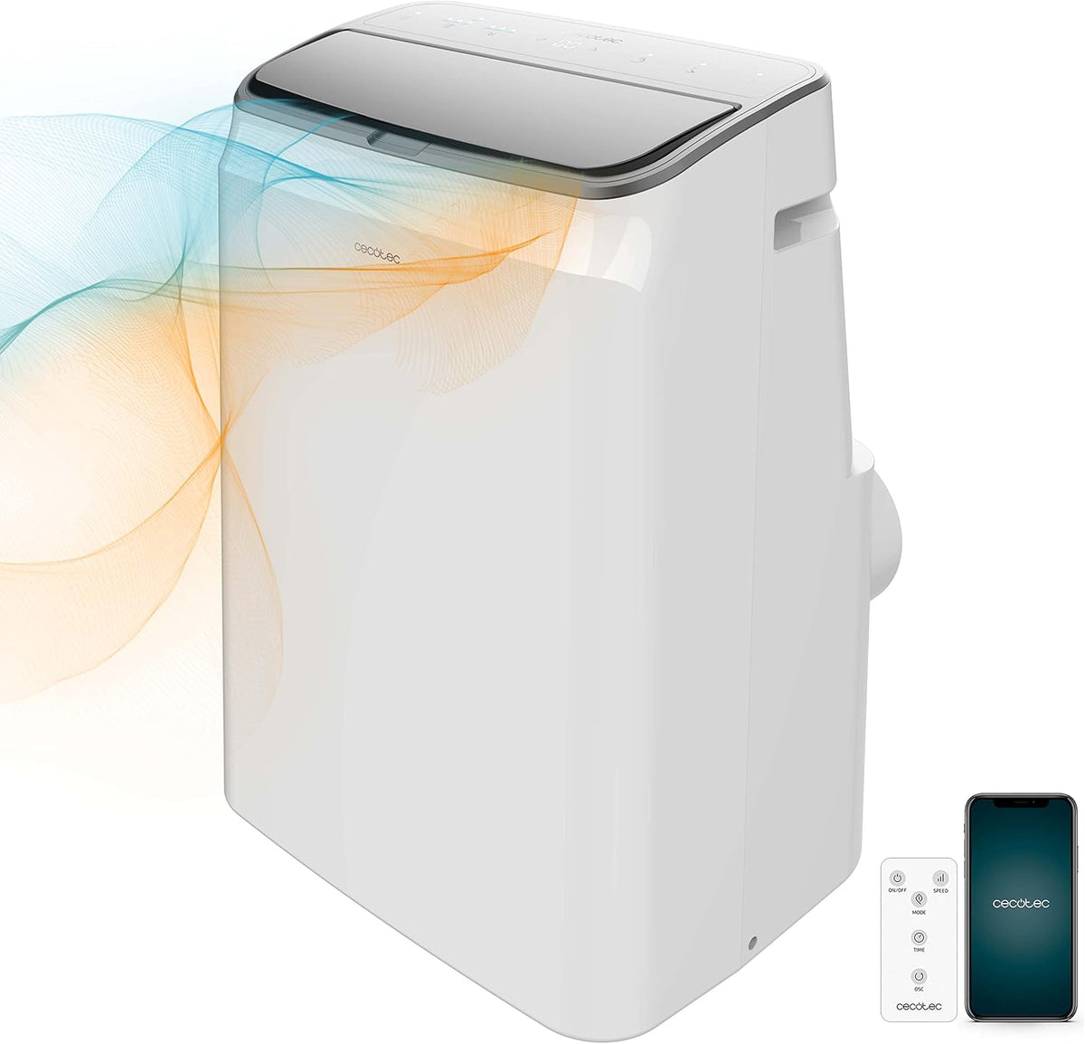 Cecotec ForceClima 14750 Cold and Warm Connected - Climatizzatore portatile 14000 BTU - Wi Fi telecomando e pompa di calore - 5 modalità per ambienti fino a 30 m2