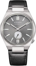 Citizen Tsuyosa NK5010-01H - Orologio automatico uomo - Cassa 40 mm quadrante grigio con piccoli secondi - Cinturino nero in pelle 22 mm