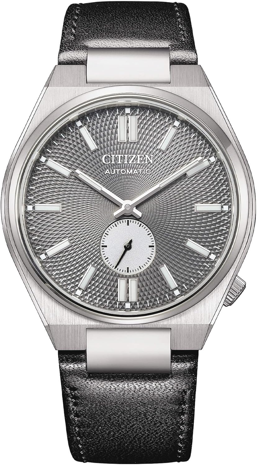 Citizen Tsuyosa NK5010-01H - Orologio automatico uomo - Cassa 40 mm quadrante grigio con piccoli secondi - Cinturino nero in pelle 22 mm