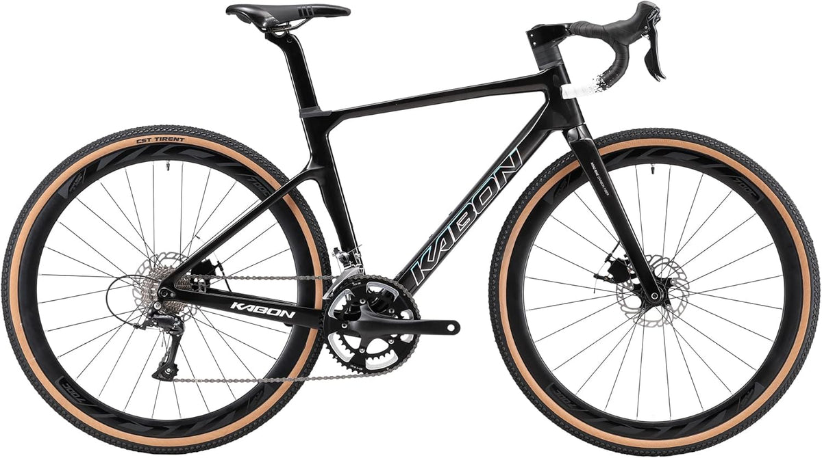 KABON bici da strada e gravel per adulti - telaio in fibra di carbonio T800 - trasmissione Shimano 105 a 22 velocità - freni a disco e ruote 622 mm