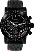 Poljot Pilot P Sports 43 S 31681 - Orologio sportivo meccanico a carica manuale - Cronografo con data cassa 43 mm - Cinturino sintetico nero 22 mm