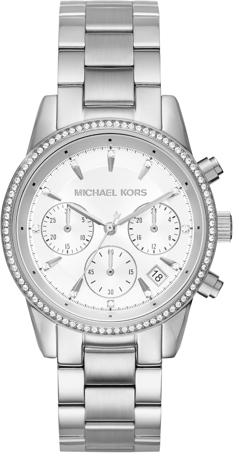 Michael Kors Bryant - Orologio donna cronografo al quarzo - Cassa 37 mm - Cinturino in acciaio inossidabile per stile versatile