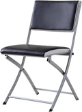 Set di 4 sedie pieghevoli nere 45 x 41 x 80 cm - sedute con schienale per interni ed esterni - struttura robusta salvaspazio - per ufficio casa giardino ed eventi