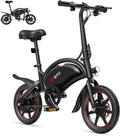 Bici elettrica pieghevole DYU D3S nera 14 pollici - telaio in acciaio al carbonio - autonomia fino a 40 km e velocità 25 km h - freni a doppio disco e sella regolabile