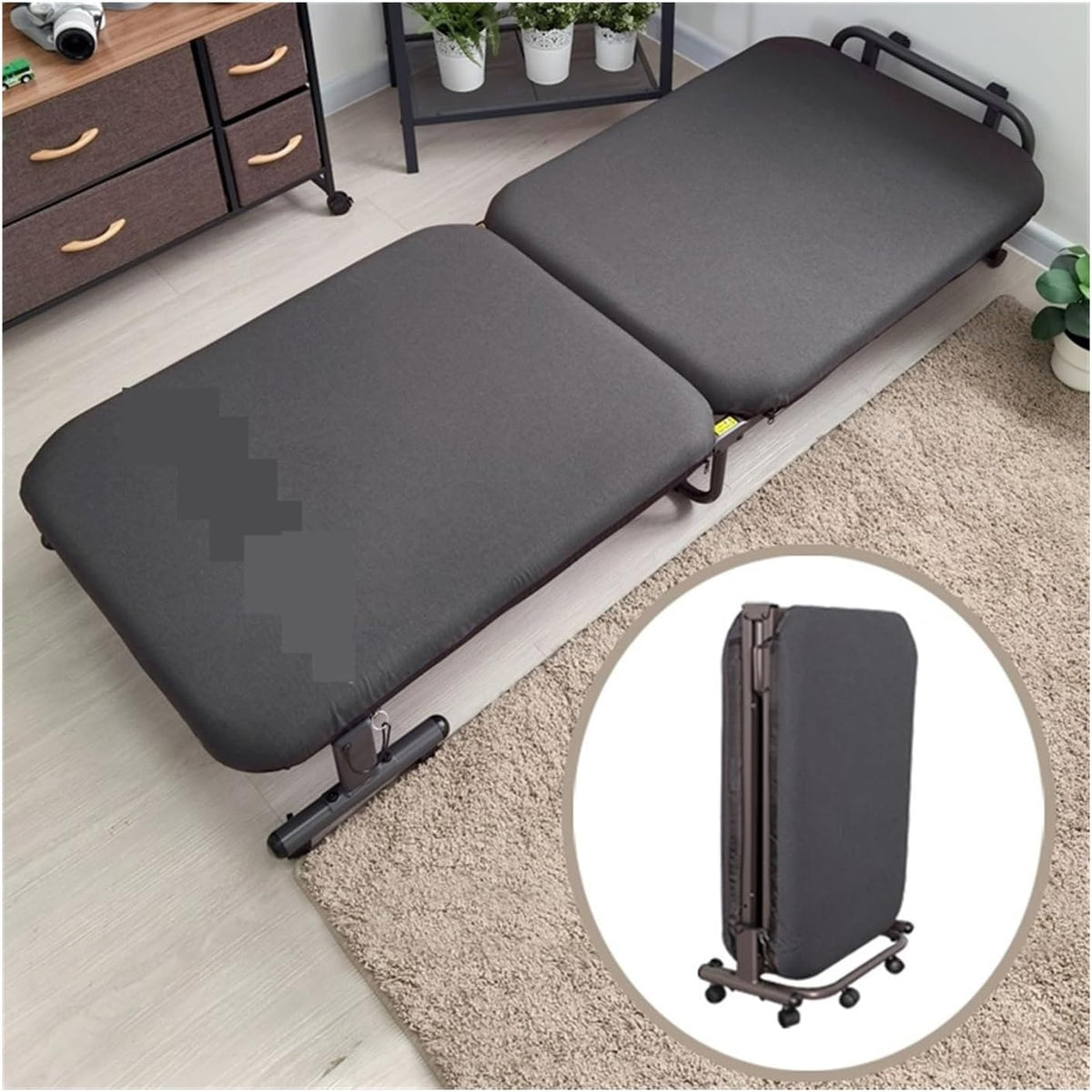 Letto reclinabile portatile per adulti - formato 60 cm - soluzione singola da campeggio - struttura compatta per riposo all'aperto