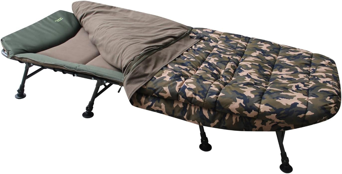 Lettino sedia a sdraio Carp Madness in alluminio - superficie 88 x 211 x 45 cm - struttura con 8 gambe e peso 9,7 kg - per pesca alla carpa e relax all'aperto