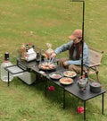 Scatola cucina portatile per auto - struttura pieghevole per cucina mobile da esterno - supporto per piano cottura da picnic - per campeggio spiaggia e viaggio