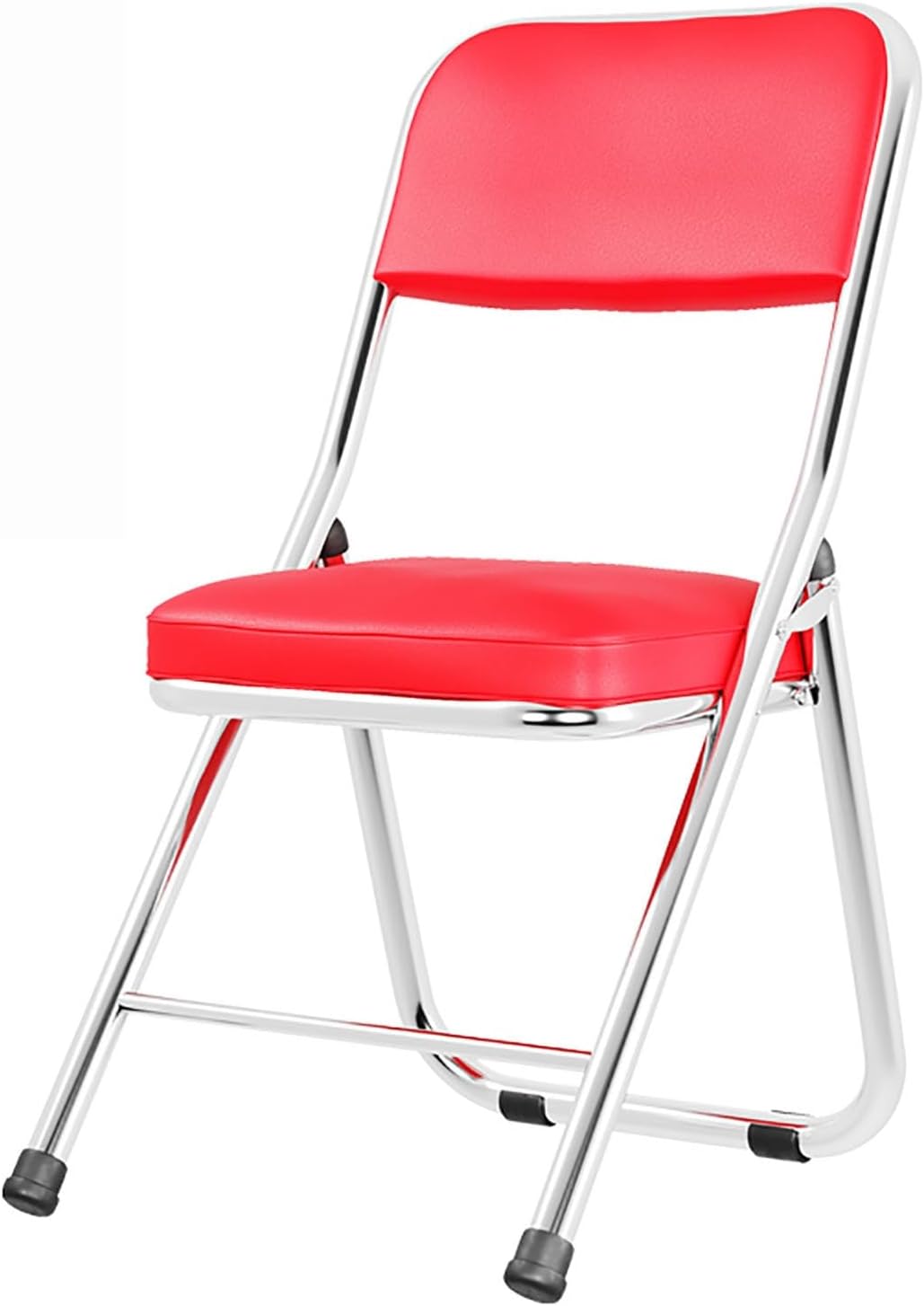 Sedia pieghevole portatile rossa - schienale in PU e seduta imbottita - design comodo salvaspazio - per casa conferenze formazione e sala da pranzo