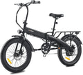 Bici elettrica pieghevole 20 pollici nera - batteria 36 V 10,4 Ah e pneumatici larghi 20 x 3 - autonomia fino a 60 km - cambio 7 velocità display LCD e portapacchi