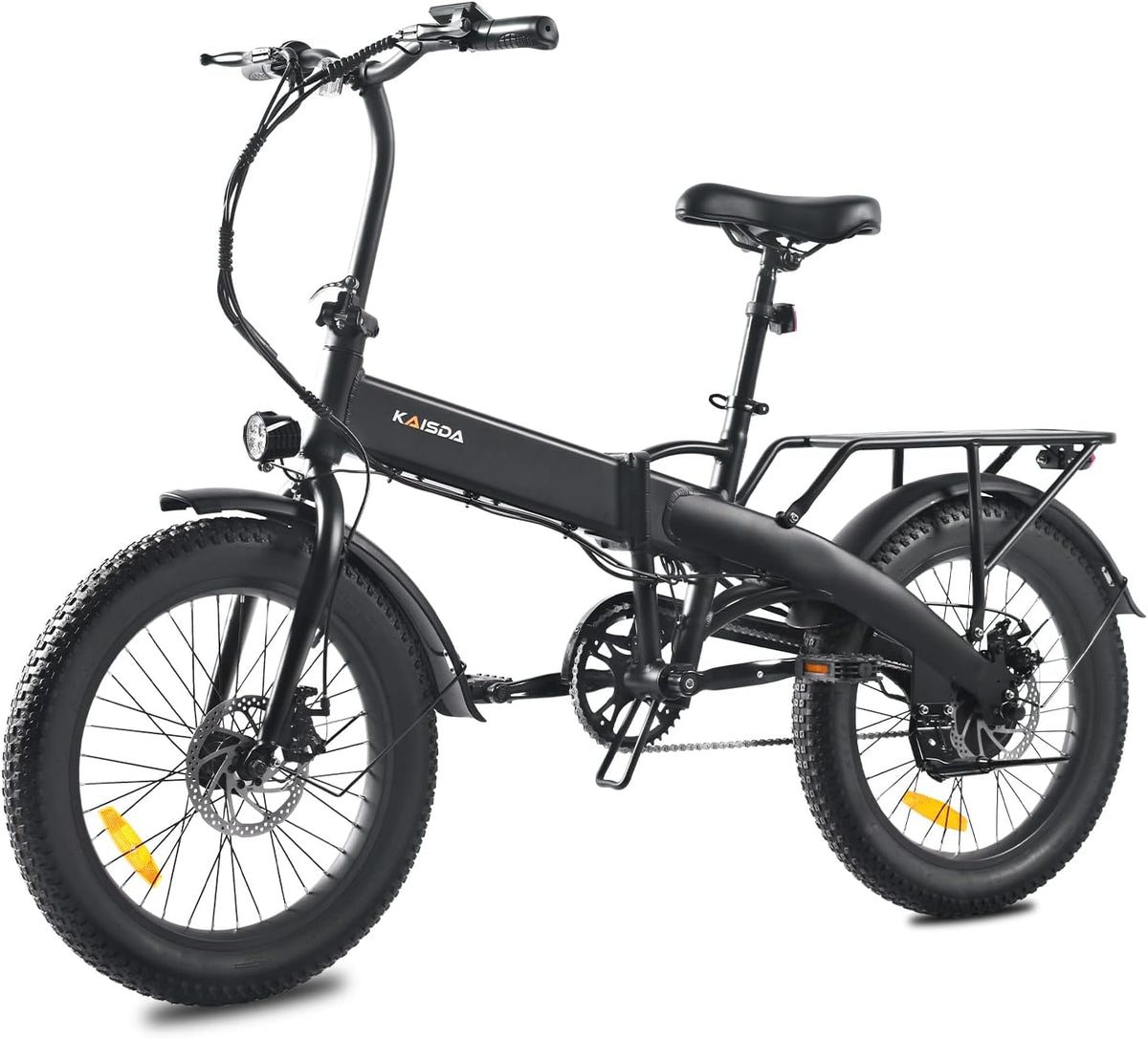 Bici elettrica pieghevole 20 pollici nera - batteria 36 V 10,4 Ah e pneumatici larghi 20 x 3 - autonomia fino a 60 km - cambio 7 velocità display LCD e portapacchi