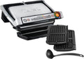 Tefal GC716D - Griglia Elettrica a Contatto Nera e Metallica - Luci di Visualizzazione Integrate - Grill da Cucina 22,9 x 45 x 40,1 cm