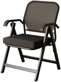 Sedia da ufficio ergonomica pieghevole nera - schienale elastico in rete traspirante - struttura impilabile e salvaspazio - per riunioni conferenze reception e formazione