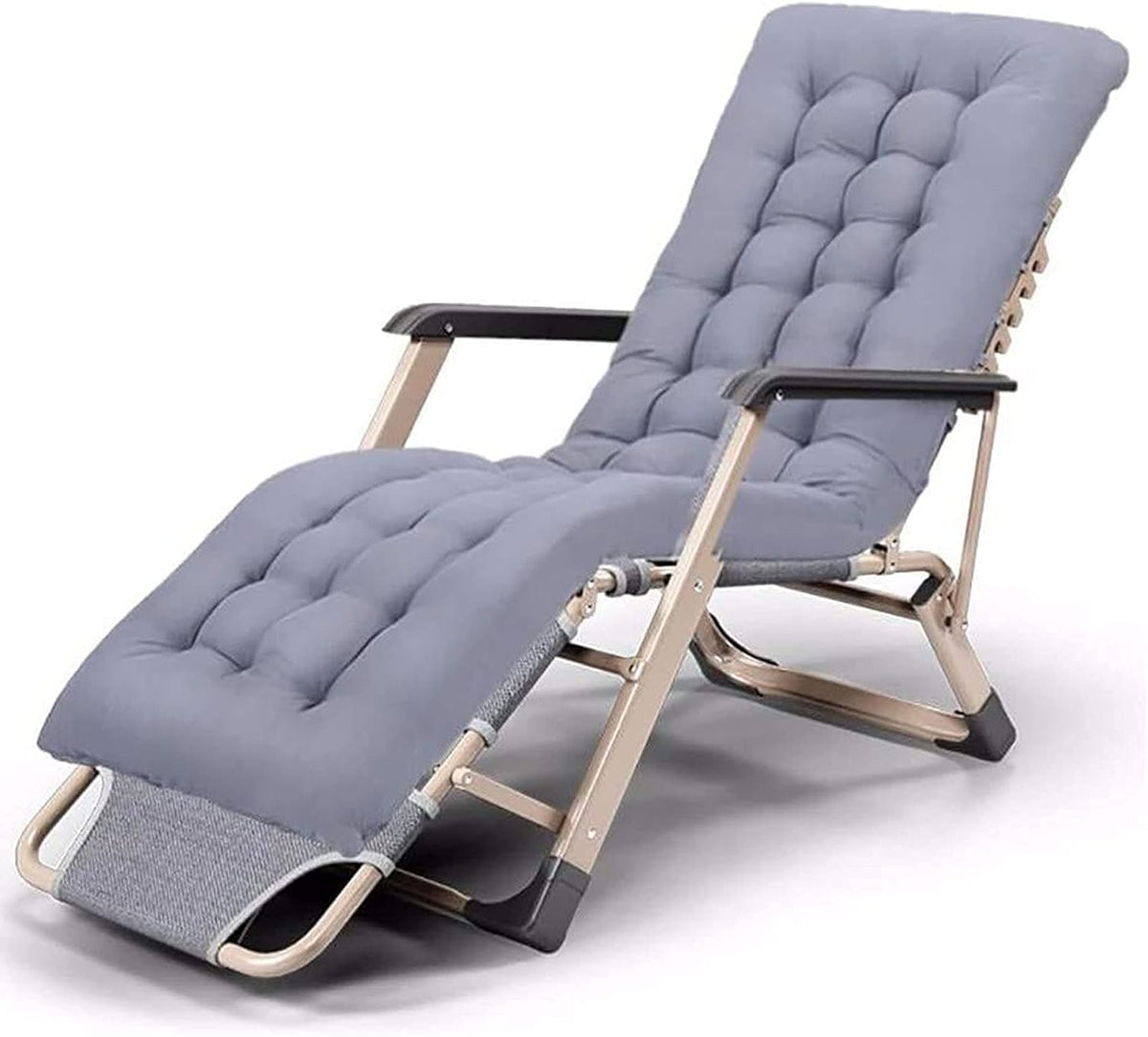 Lettino prendisole pieghevole da giardino - sedia reclinabile extra larga per adulti - schienale regolabile con cuscini - per campeggio e relax outdoor