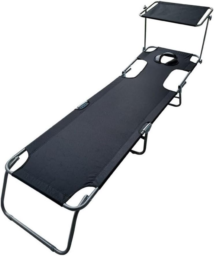Letto reclinabile portatile per adulti 60 cm - struttura pieghevole con peso 3 kg - superficie compatta da campeggio - per esterni viaggio e riposo