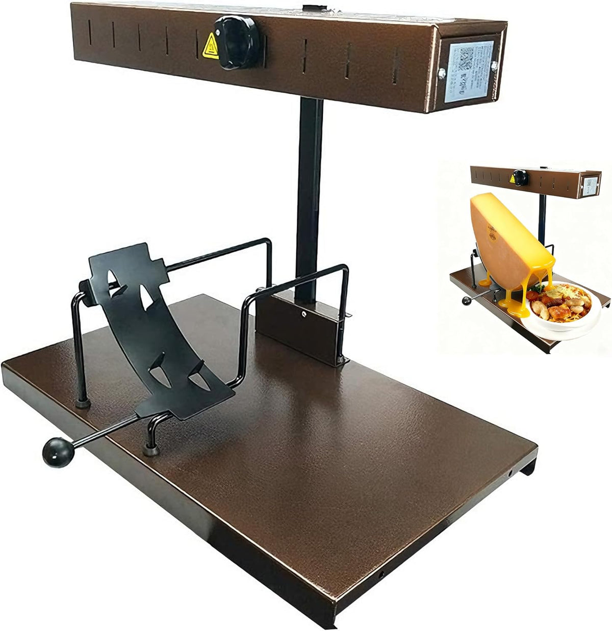 JIYINGHUI Scioglitore Raclette 650 W - Macchina Elettrica Commerciale - Angolo Regolabile per Mezza Forma - Riscaldamento Rapido Multicolore