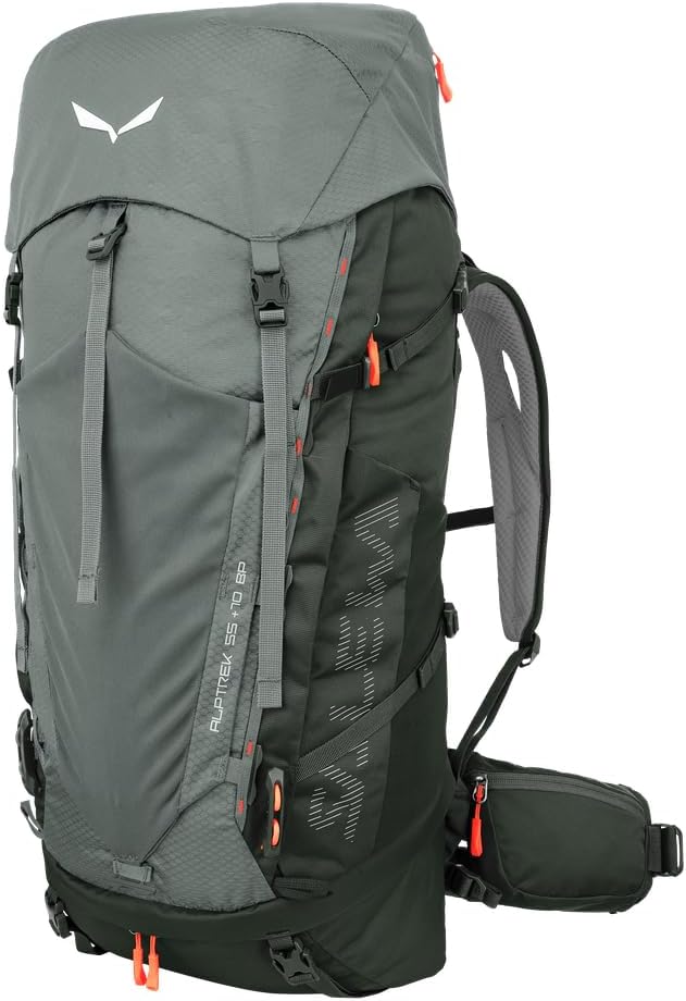 Zaino SALEWA Alptrek 55+10 da uomo - capacità espandibile per trekking e viaggi outdoor - struttura per trasporto di attrezzatura - zaino da escursionismo ad alta capacità