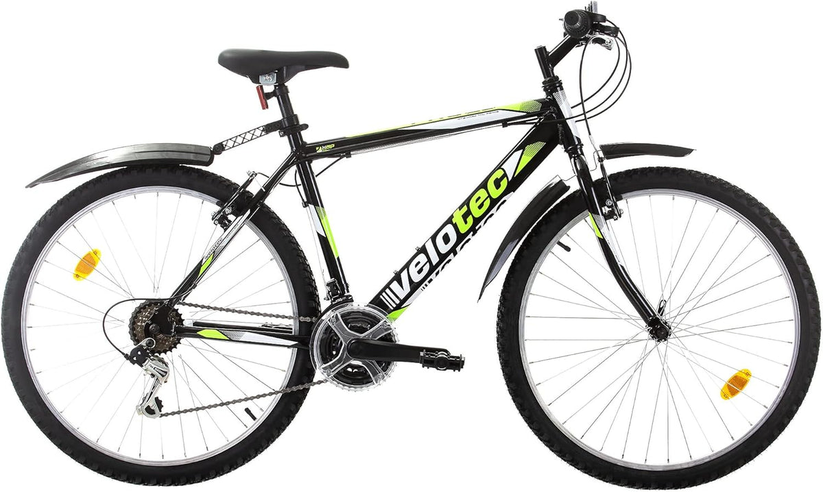 Multibrand PRO bici cross country per adulti - ruote 26 pollici e 18 velocità - telaio in alluminio - freni V Brake e finitura nera verde