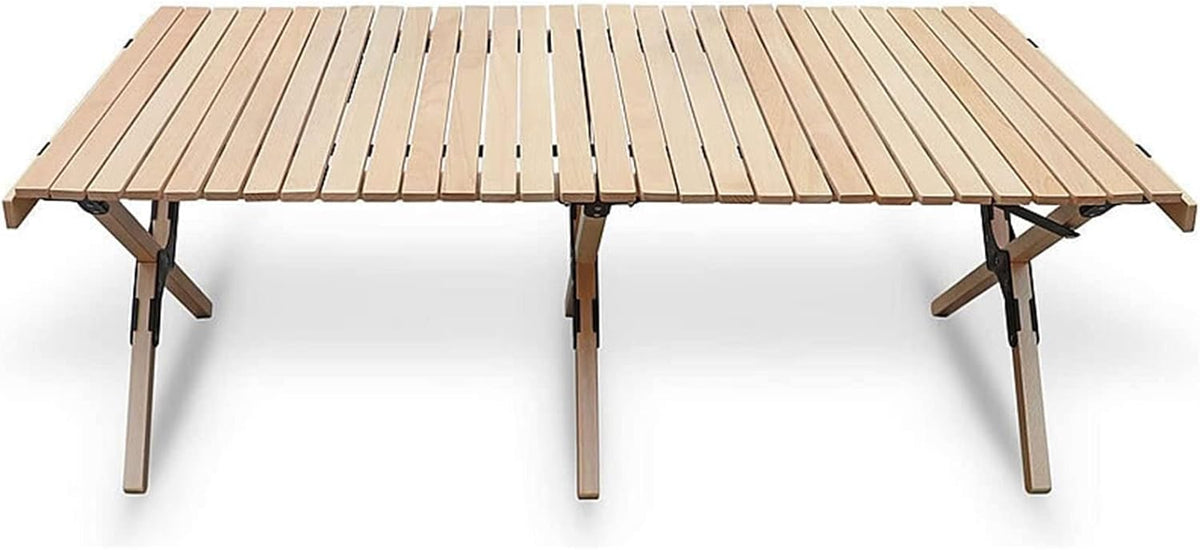 Tavolo pieghevole da campeggio - struttura in legno massello - design portatile per auto - tavolo da picnic per attività outdoor