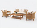 Divani da esterno-rattan-legno-tessuto-158x77x83 cm-marrone miele-crema-naturale mediterraneo