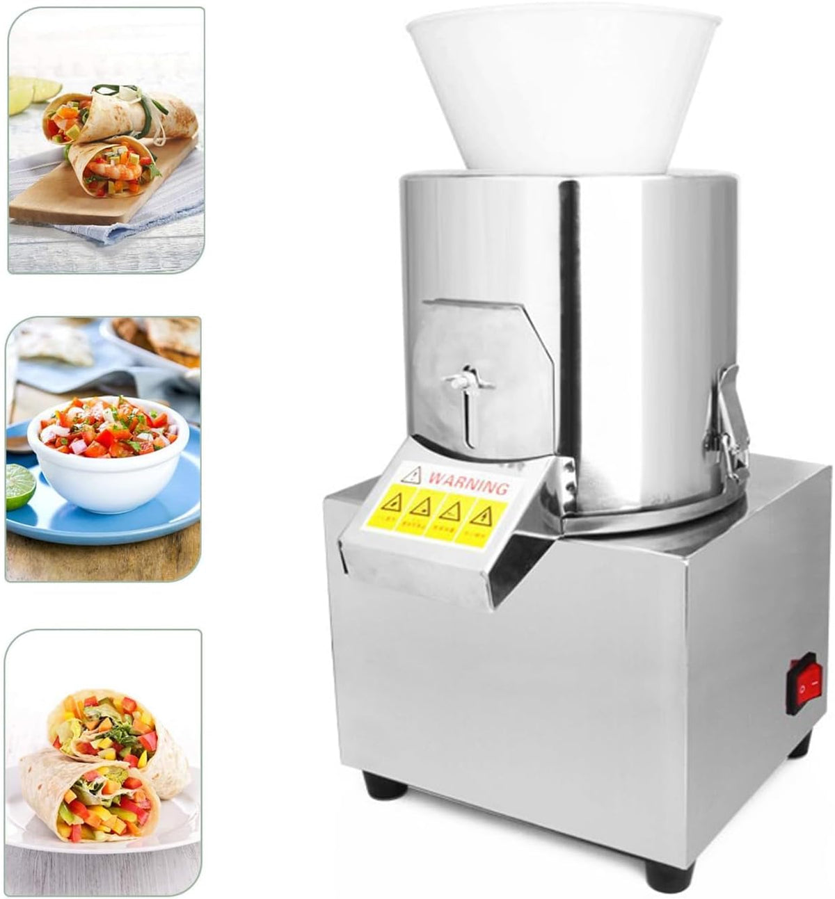 Tritatutto Elettrico Professionale 400 W - Robot da Cucina Commerciale in Acciaio Inossidabile - Capacità di Lavorazione da 40 a 60 kg Ora - Per Ristoranti e Mense
