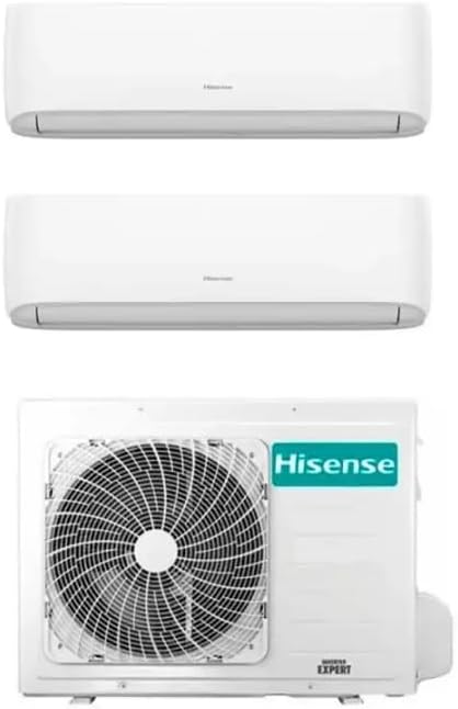 Hisense Hi Comfort 2AMW52U4RXC - Climatizzatore inverter dual split 12000 e 12000 BTU - Wi Fi e gas R32 - Classe A plus plus con funzione riscaldamento