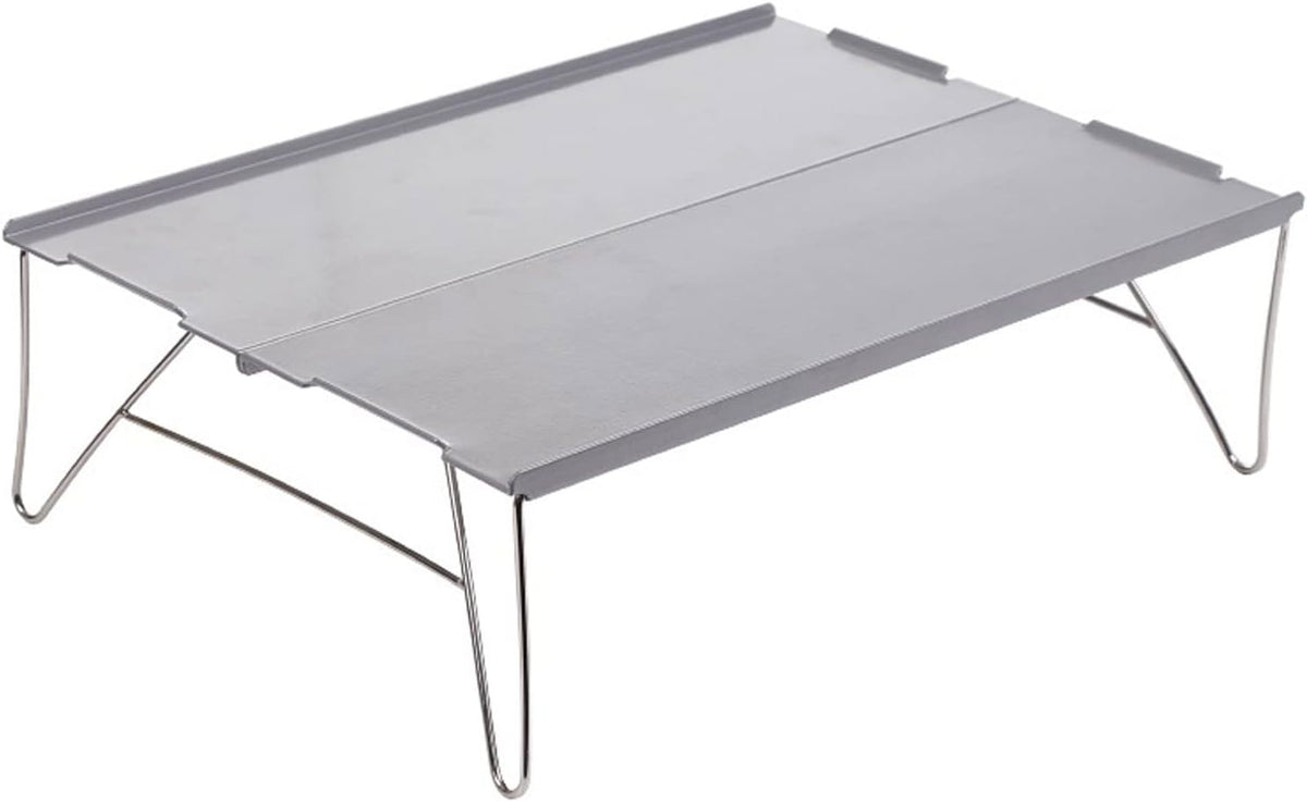 Tavolino pieghevole da campeggio grigio - design ultraleggero e portatile - mini tavolo da viaggio - per picnic escursionismo e attività outdoor