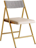 Sedia da pranzo pieghevole imbottita - seduta e schienale confortevoli - finitura metallo e design elegante - per riunioni ricevimenti e sale formazione