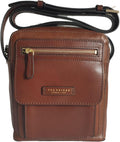 The Bridge Alberto - Borsello uomo in cuoio - Fodera in pelle e chiusura con zip - Borsa compatta Made in Italy per uso quotidiano