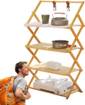 Scaffalatura pieghevole da campeggio a 4 ripiani 70 cm - struttura leggera multilivello - design resistente all'usura per esterni - per casa picnic e organizzazione