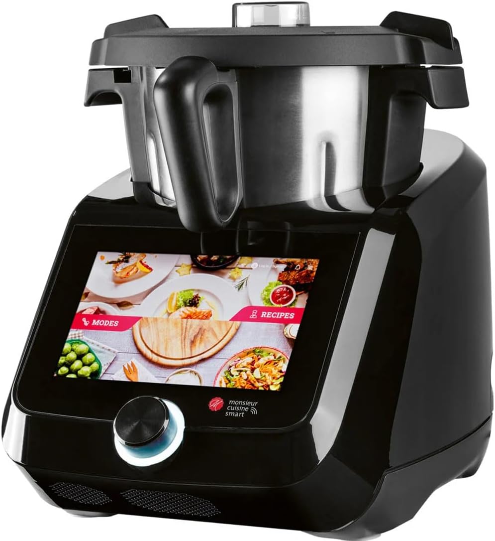 SilverCrest Monsieur Cuisine Smart Black Edition SKMS 1200 B1 - Robot da cucina 1200 W - Bilancia integrata fino a 5 kg - Design nero 49.5 x 31 x 37.5 cm