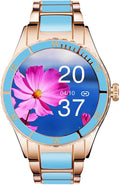 PURRL Smartwatch donna blu - Display rotondo 36 mm con quadrante personalizzabile - Chiamate e lettore musicale - Dual Bluetooth modalità multisport e promemoria