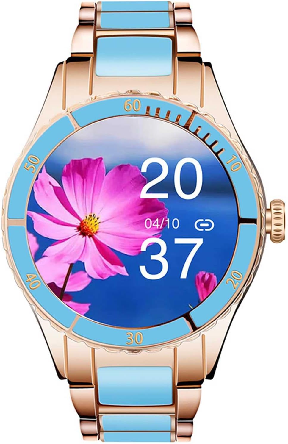 PURRL Smartwatch donna blu - Display rotondo 36 mm con quadrante personalizzabile - Chiamate e lettore musicale - Dual Bluetooth modalità multisport e promemoria
