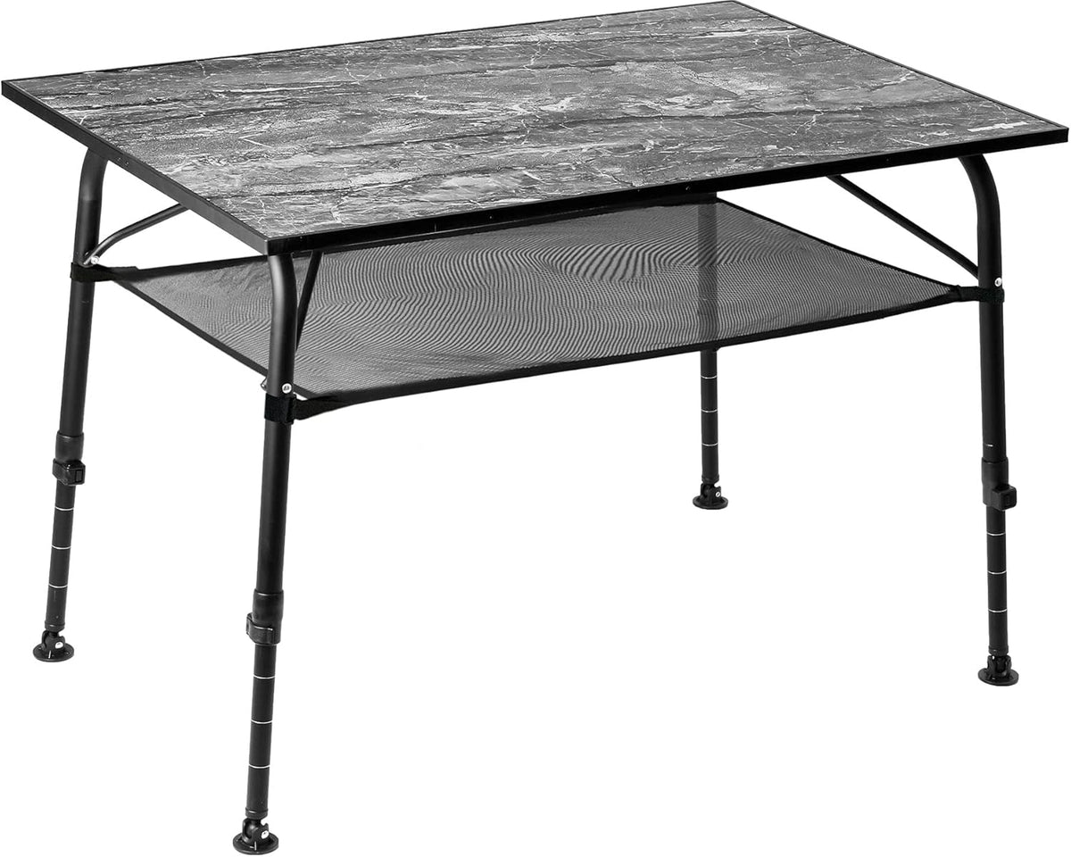 Tavolo pieghevole da esterno BRUNNER ELU 100 - struttura in metallo 100 x 70 x 50,5 cm - leggero e resistente - portata 30 kg per campeggio giardino e terrazza