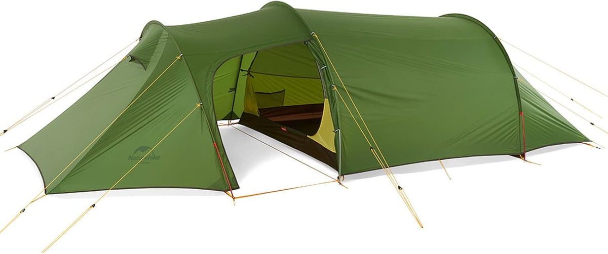Tenda Naturehike Opalus a tunnel per 3 persone - struttura spaziosa e leggera con rivestimento in silicone - tenda da sole integrata - per campeggio escursioni e viaggio