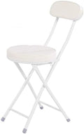 Sgabello pieghevole bianco per interni ed esterni - seduta portatile leggera salvaspazio - piedini di protezione per pavimento - per adulti casa eventi e campeggio