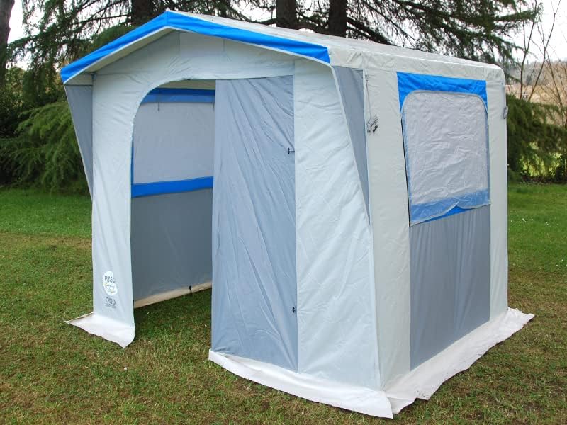 Cucinotto da campeggio OTTO 250 x 200 x 210 cm - tessuto in poliestere con rivestimento PVC - struttura rettangolare da 16,1 kg - con picchetti tiranti e sacca