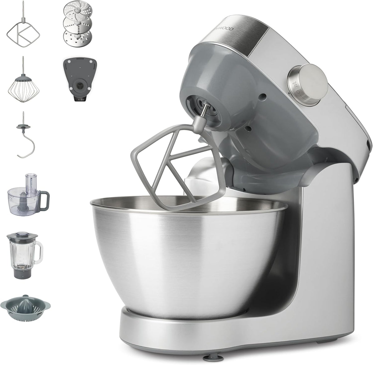 Kenwood Prospero Plus KHC29A.O0SI - Robot da cucina 1000 W - Ciotola inox 4.3 L con set 10 accessori - Frullatore food processor spremiagrumi e bilancia