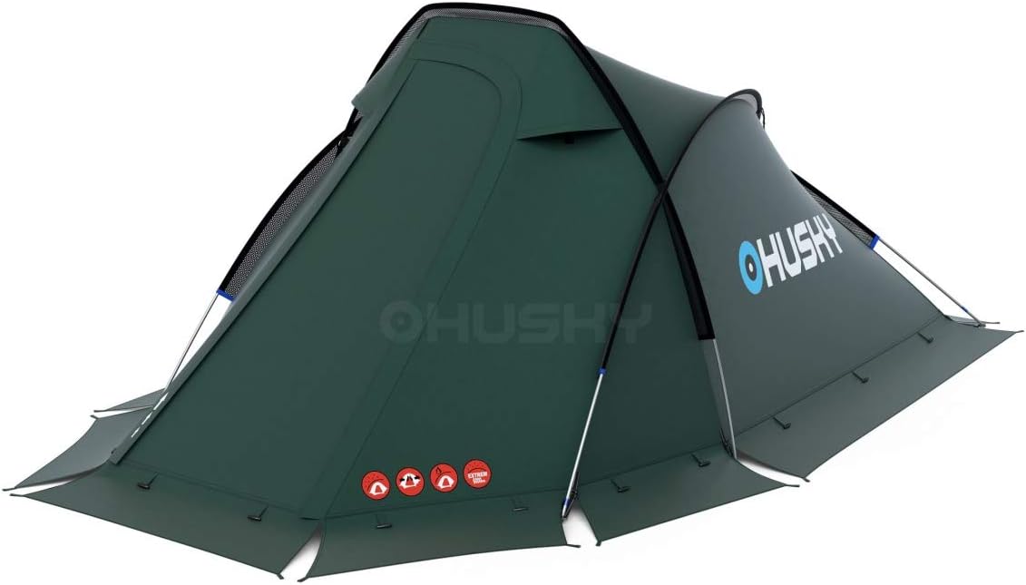 Tenda Husky Flame per 2 persone 295 x 145 x 110 cm - impermeabilità 6000 mm - struttura rettangolare da 3,1 kg per 4 stagioni - per alpinismo e attività outdoor