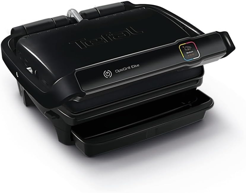 Tefal GC7508 - Griglia nera per uso outdoor - Controllo digitale della temperatura programmabile - Dimensioni 34.1 x 36.3 x 18 cm