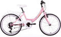 Discovery City Bike per bambini - ruote 20 pollici e 6 velocità - telaio in lega di acciaio rosa - bicicletta con cestino e catarifrangenti