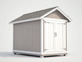 Casetta da giardino-Legno-250x190x228 cm-Grigio tortora-Bianco-Stile cottage moderno