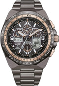 Citizen JY8146-54E - Orologio uomo digitale - Cronografo con vetro zaffiro e cassa 45 mm - Cinturino grigio in acciaio inossidabile
