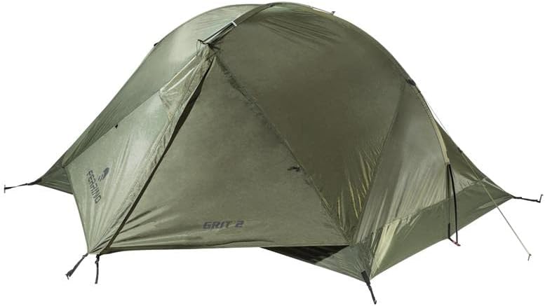 Tenda Ferrino Grit 2 FR per 2 persone - struttura rettangolare in poliestere trattato - modello portatile per 4 stagioni - per trekking campeggio ed escursioni