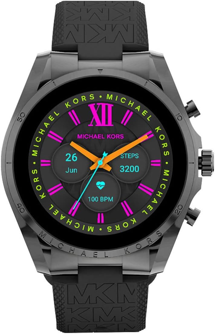 Michael Kors Gen 6 Bradshaw MKT5154 - Smartwatch Donna 44 mm - Acciaio Inossidabile e Silicone Antracite Nero - WiFi Bluetooth e Memoria 8 GB